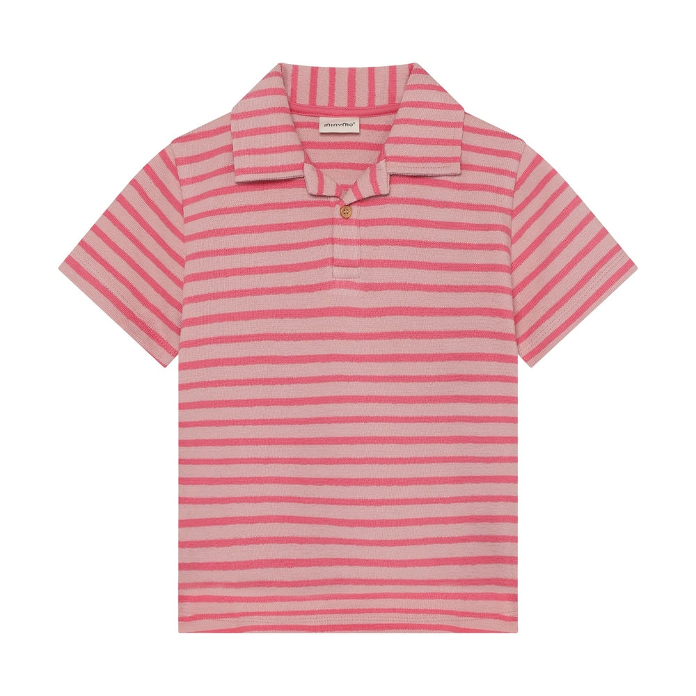 Minymo polo à manches courtes rayé Rosy Tough