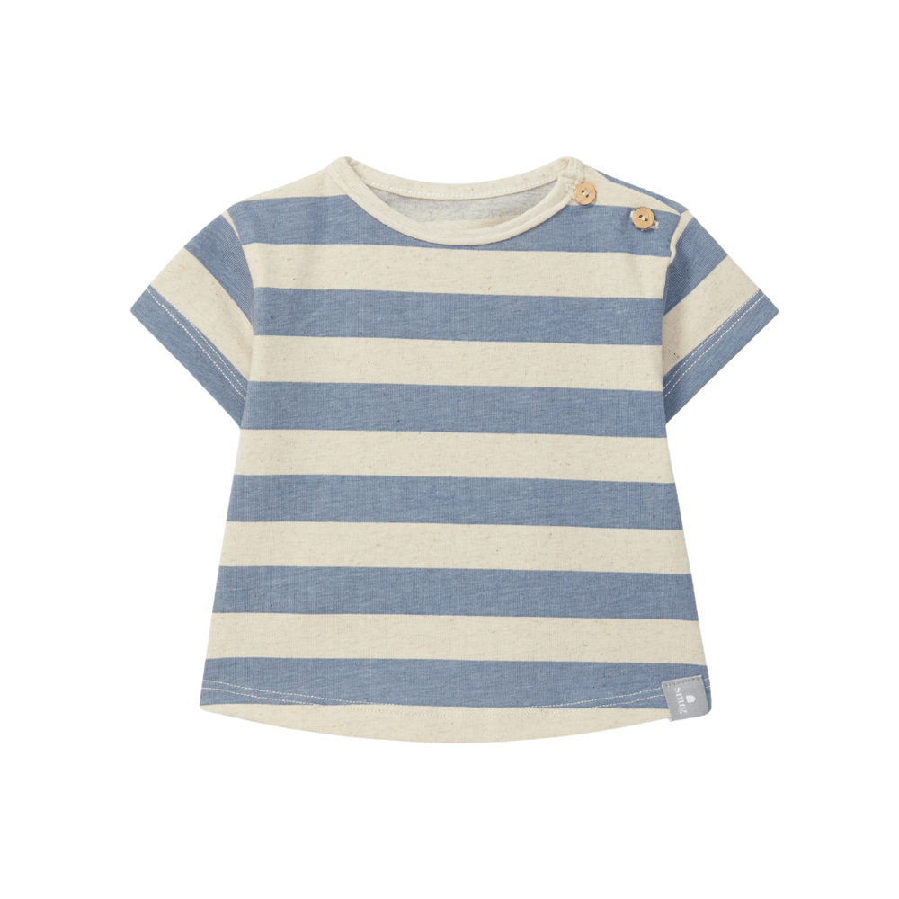 T-shirt en coton ajusté - Indigo