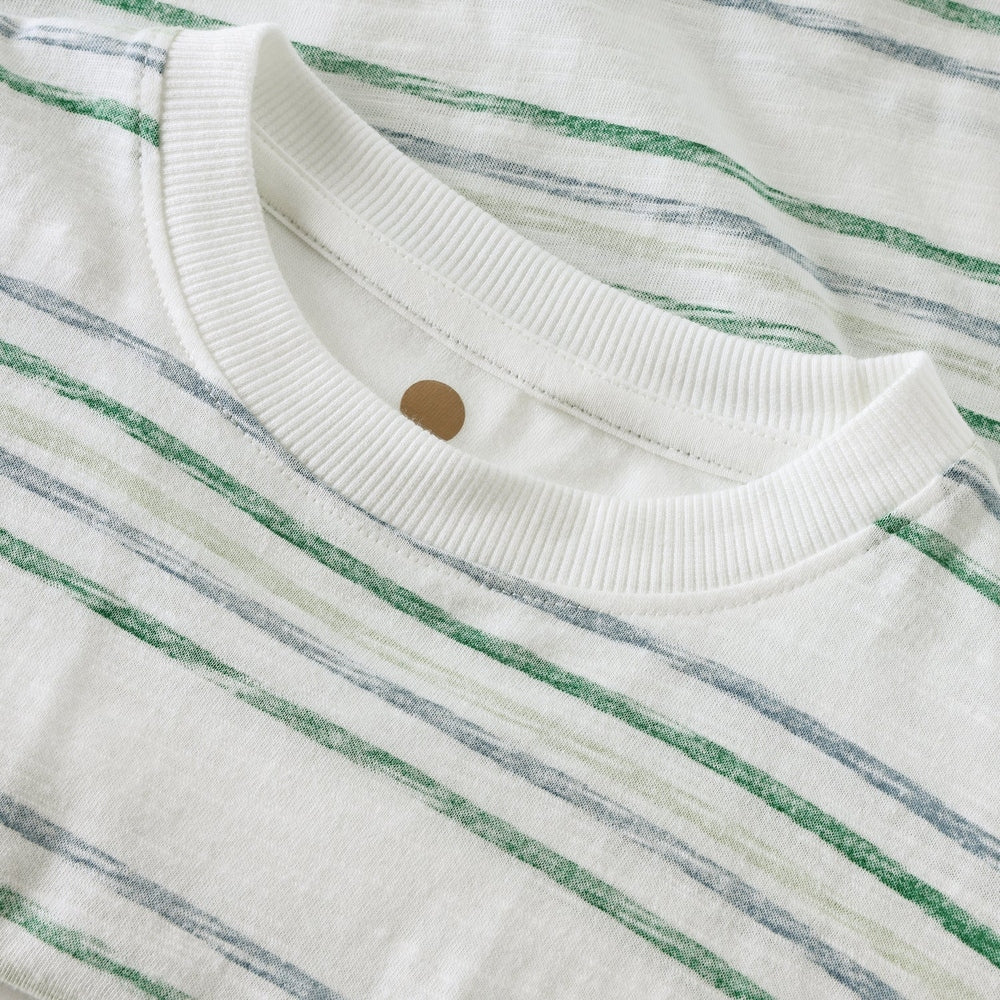 T-shirt En Fant à manches courtes - rayures vert frais