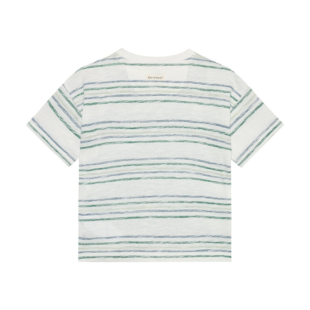 En Fant T-shirt à manches courtes - rayures vert frais