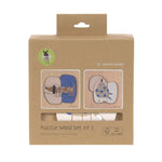 Set de puzzle en bois Lässig, 2 pièces - Chien Oiseau