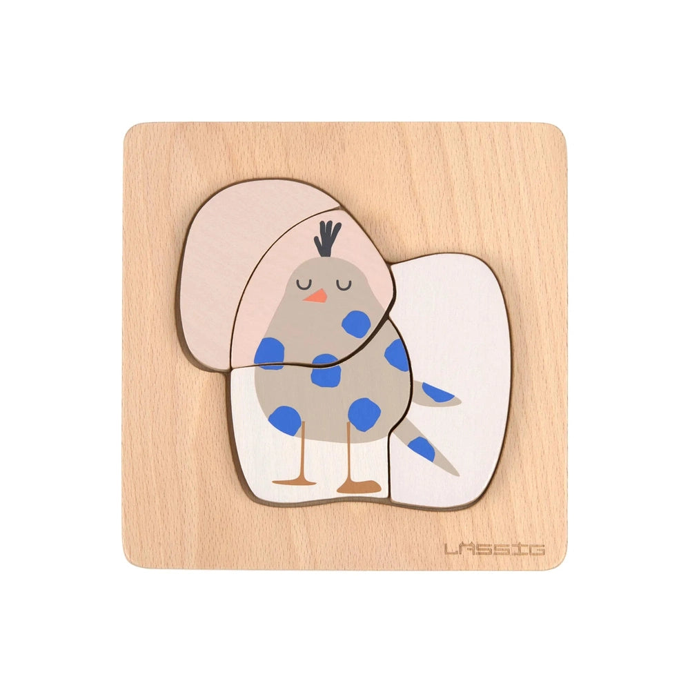 Set de puzzle en bois Lässig 2 pièces - Chien Oiseau