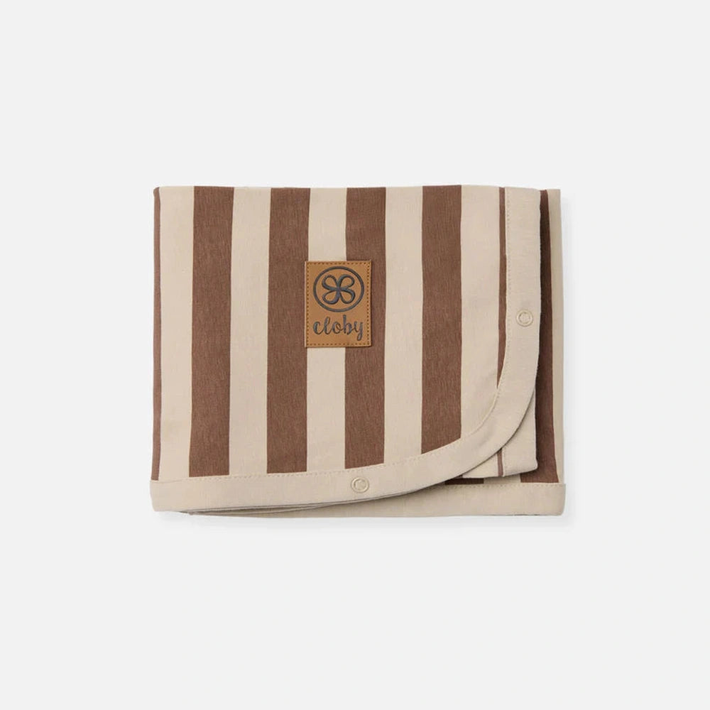 Cloby voile anti-UV en Peanut/Sandy Stripe – UPF 50+