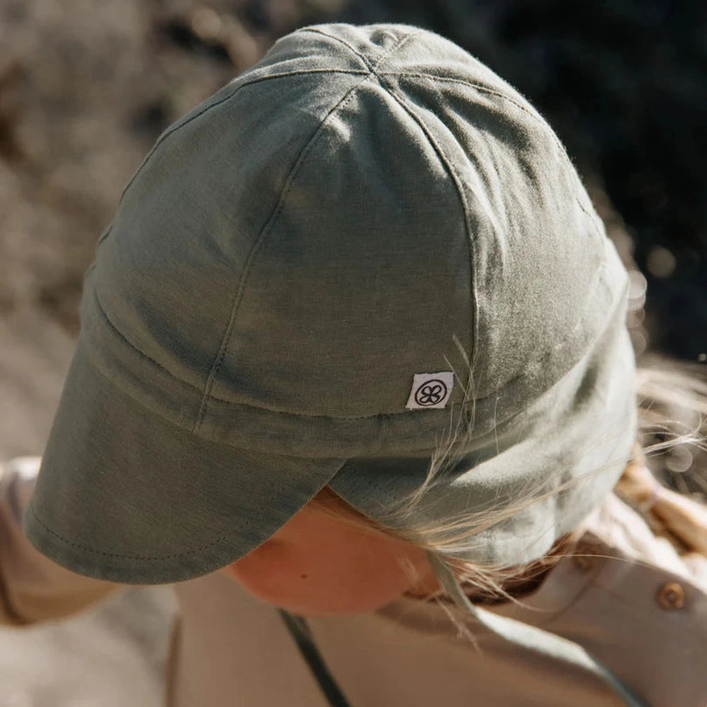 Cloby Chapeau de soleil en vert olive/beige sable – UPF 50+