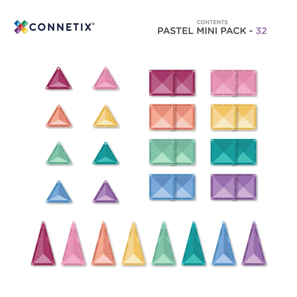 Connetix Pastel Mini Pack | 32 pièces