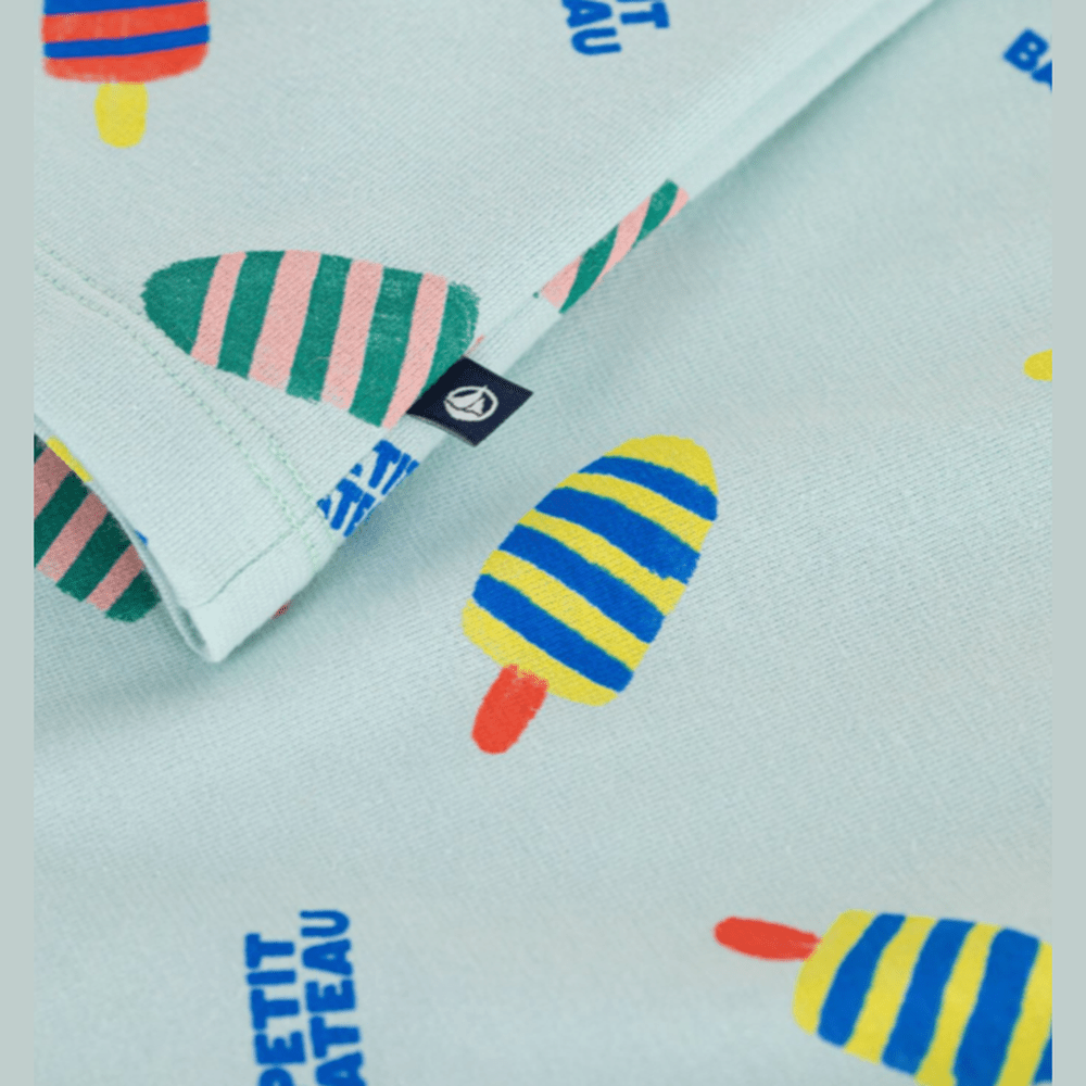 T-shirt Petit Bateau en coton à manches courtes avec imprimé glaces