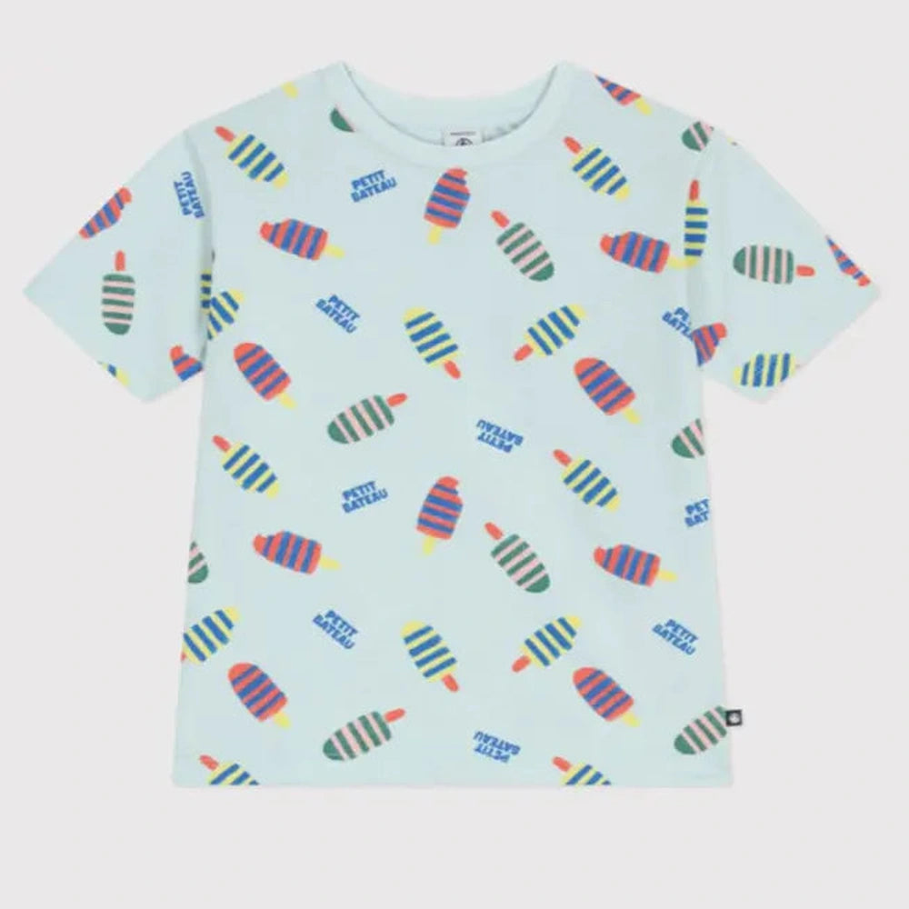 T-shirt Petit Bateau en coton à manches courtes avec imprimé glaces