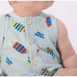 Petit Bateau Combinaison courte bébé en coton à imprimé glaces