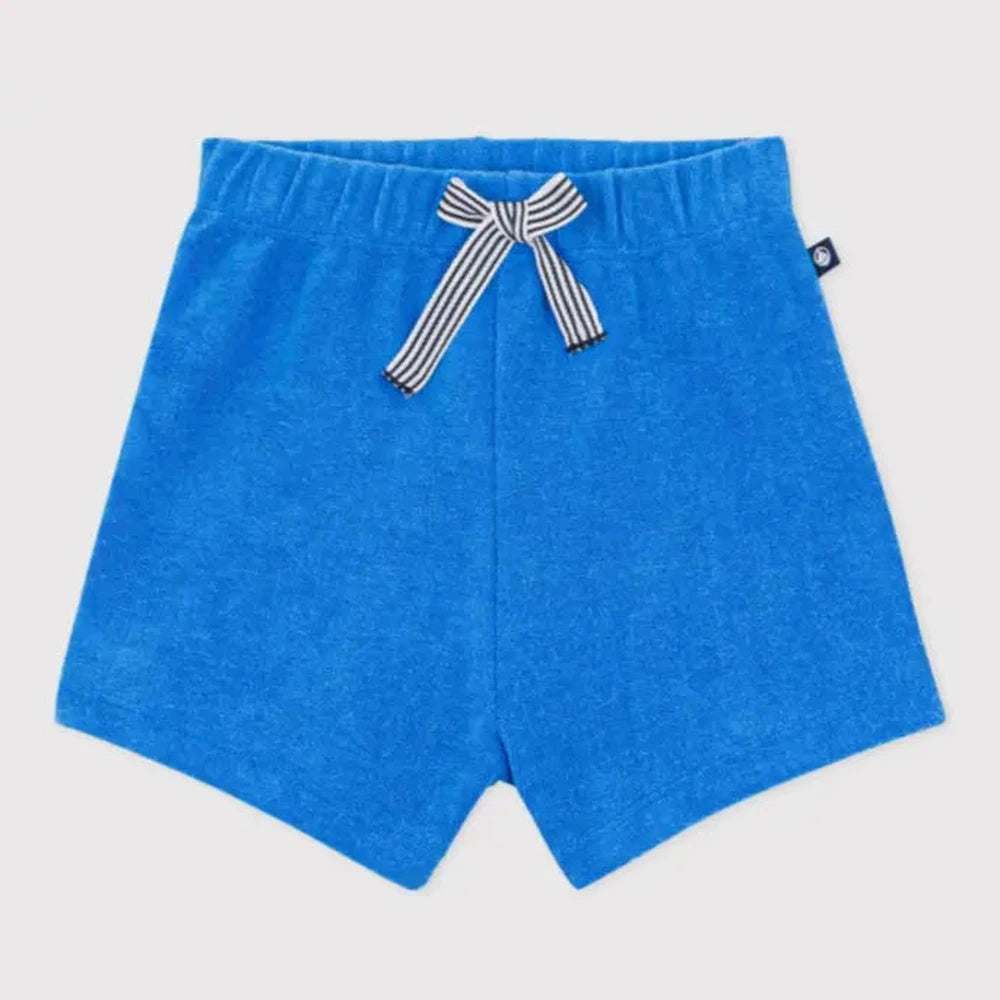 Petit Bateau Short bébé en éponge unie - Bleu