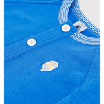 Combinaison courte en coton uni pour bébé Petit Bateau - Bleu