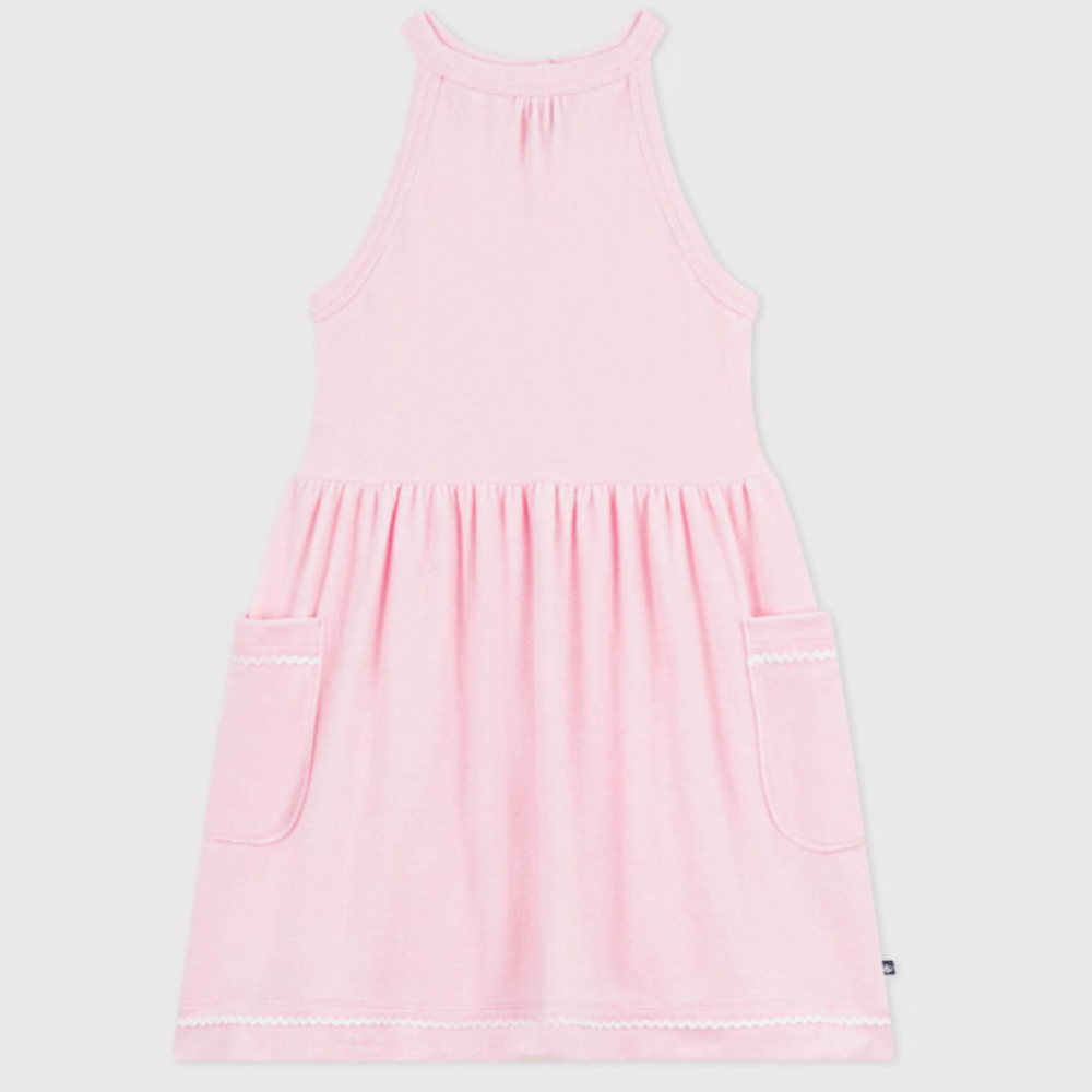 Petit Bateau Robe sans manches en coton uni pour enfant - Rose