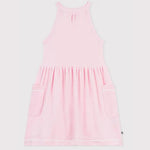 Robe sans manches en coton uni pour enfant Petit Bateau - Rose
