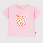 Petit Bateau T-shirt en coton à manches courtes avec petit motif fleuri pour bébé - Rose