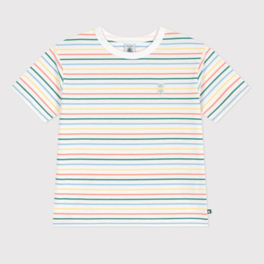 Petit Bateau T-shirt enfant en coton à manches courtes rayé