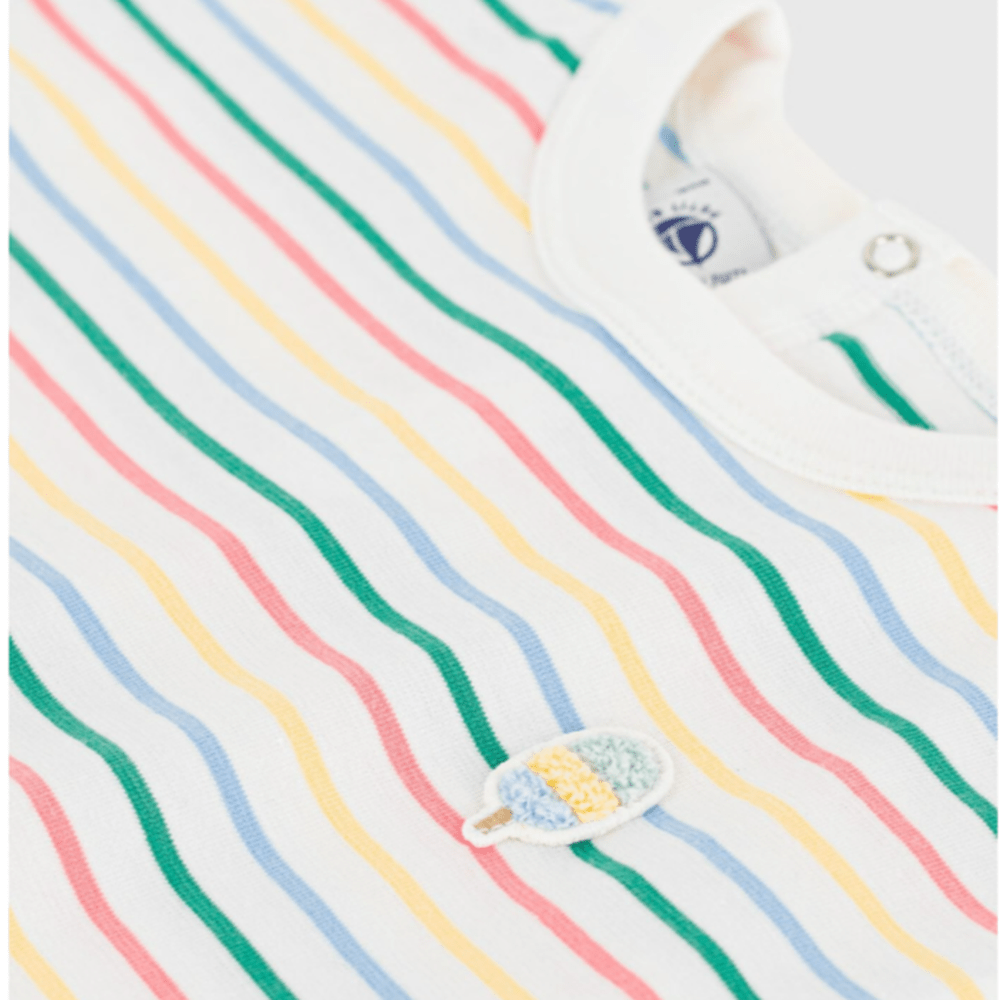 Petit Bateau T-shirt enfant en coton à manches courtes à rayures