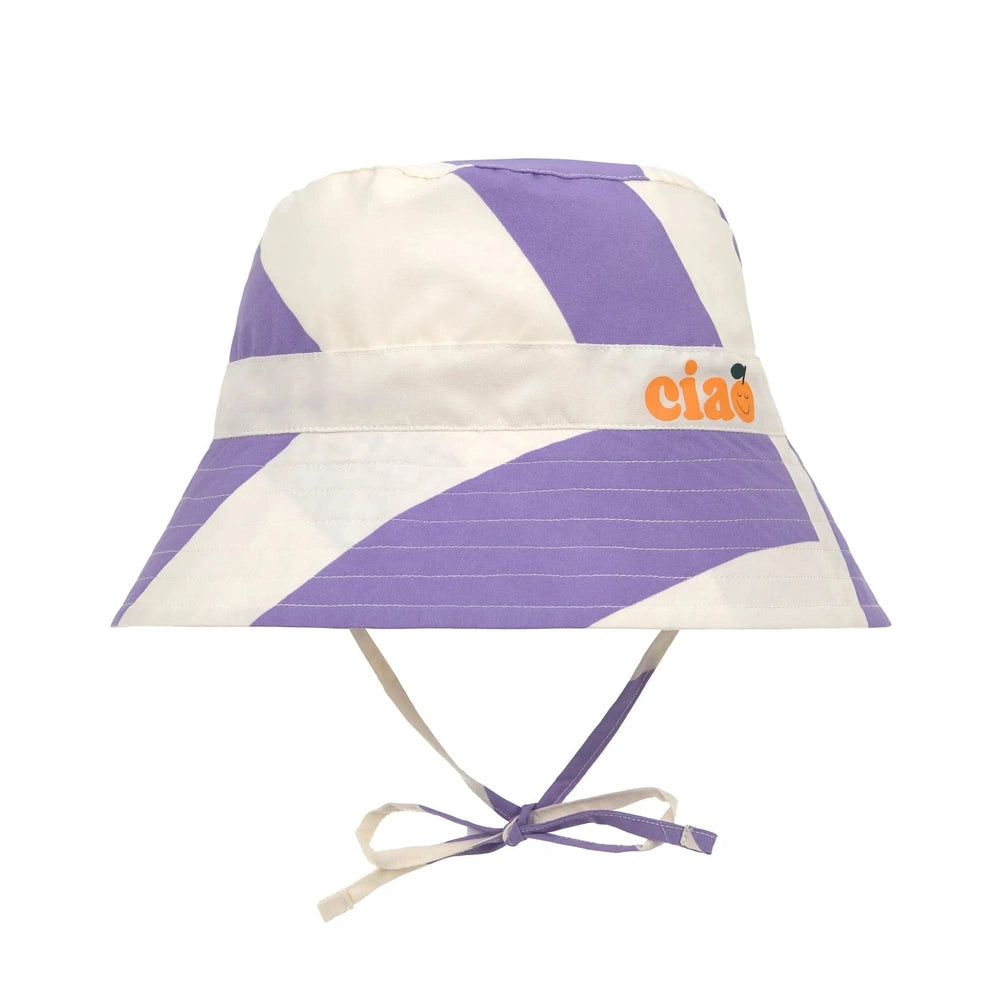 Bob décontracté avec protection solaire - Rayures, sel marin violet