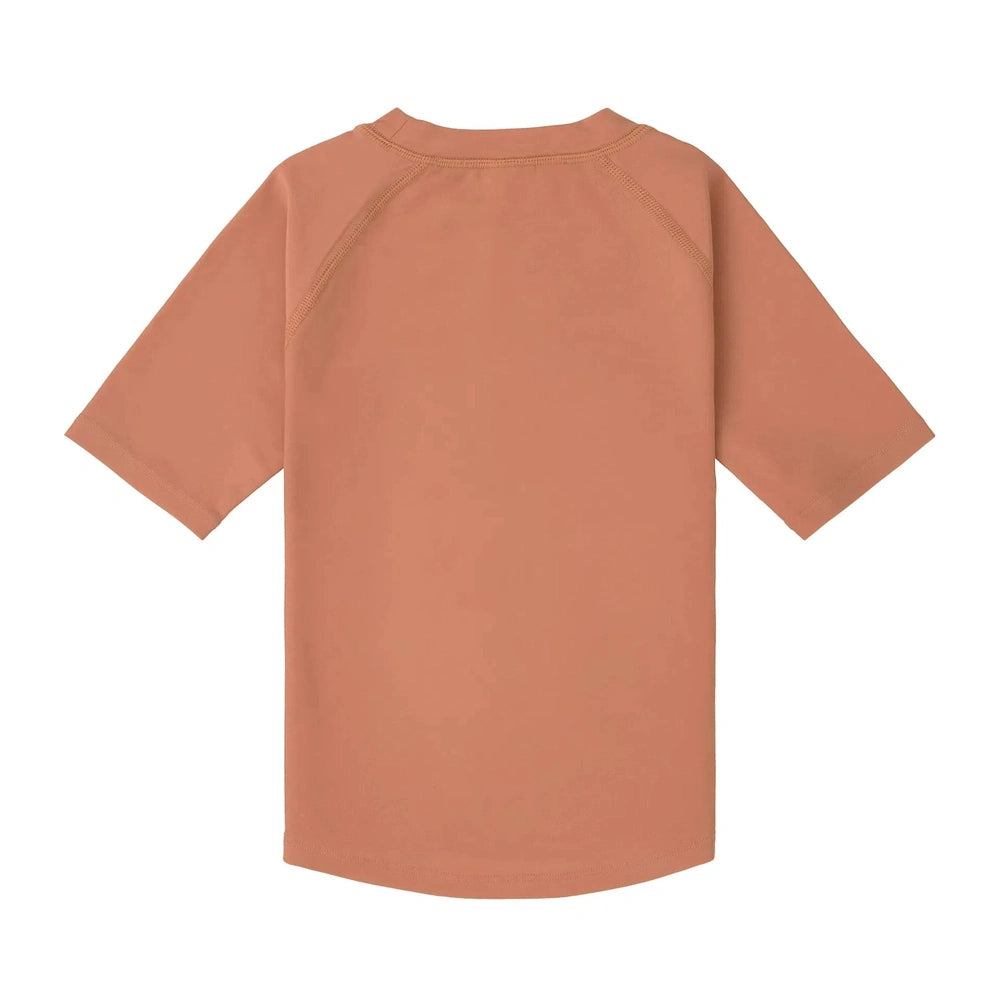 T-shirt anti-UV décontracté pour enfants à manches courtes - brun
