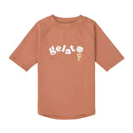 T-shirt anti-UV décontracté pour enfants à manches courtes - marron