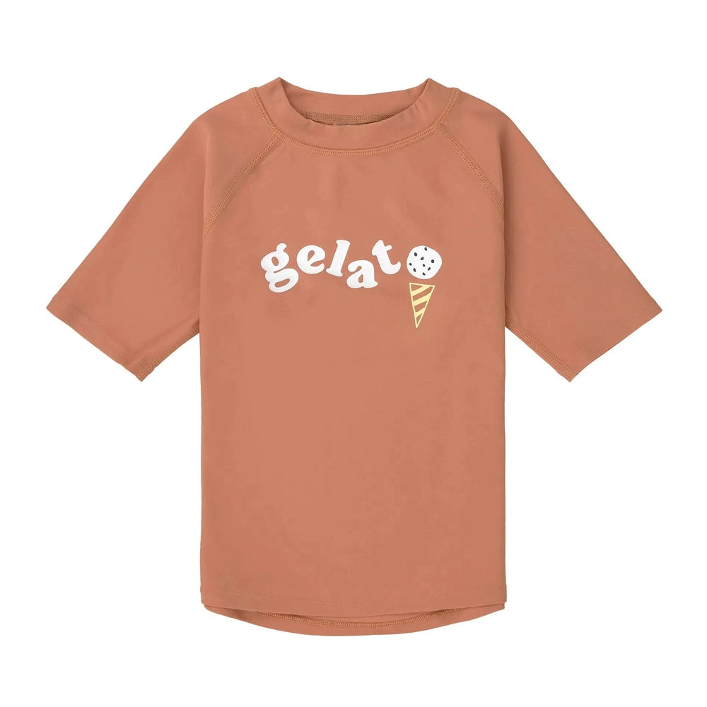 T-shirt anti-UV décontracté pour enfants à manches courtes - marron