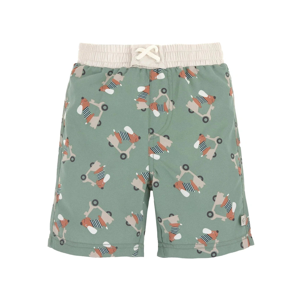 Lässig short de bain UV pour enfants avec couche - vert imprimé