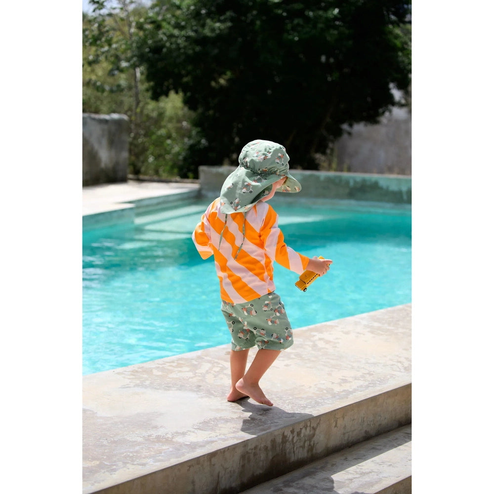 Short de bain anti-UV Lässig pour enfants avec couche - vert imprimé