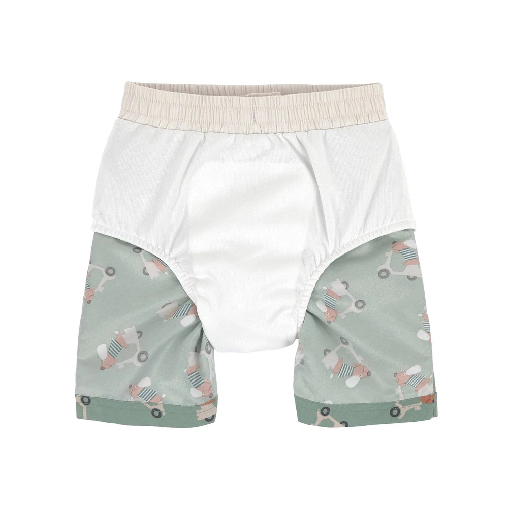 Short de bain UV pour enfants avec couche - Vert à imprimé