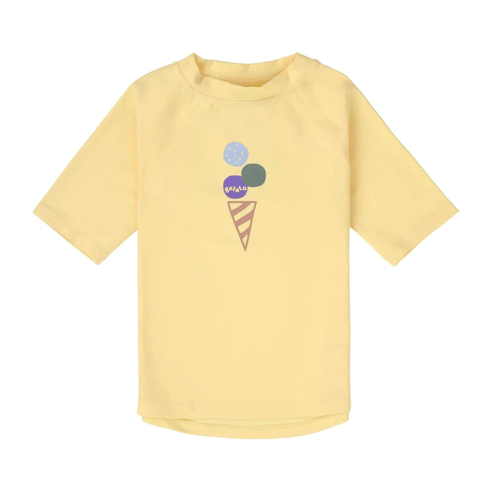 Lässig T-shirt anti-UV à manches courtes pour enfants - jaune