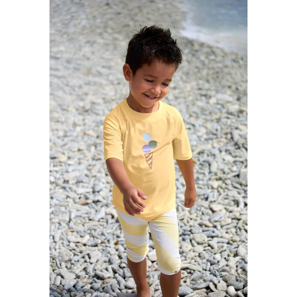 txt
Lässig T-shirt anti-UV à manches courtes pour enfants - Jaune