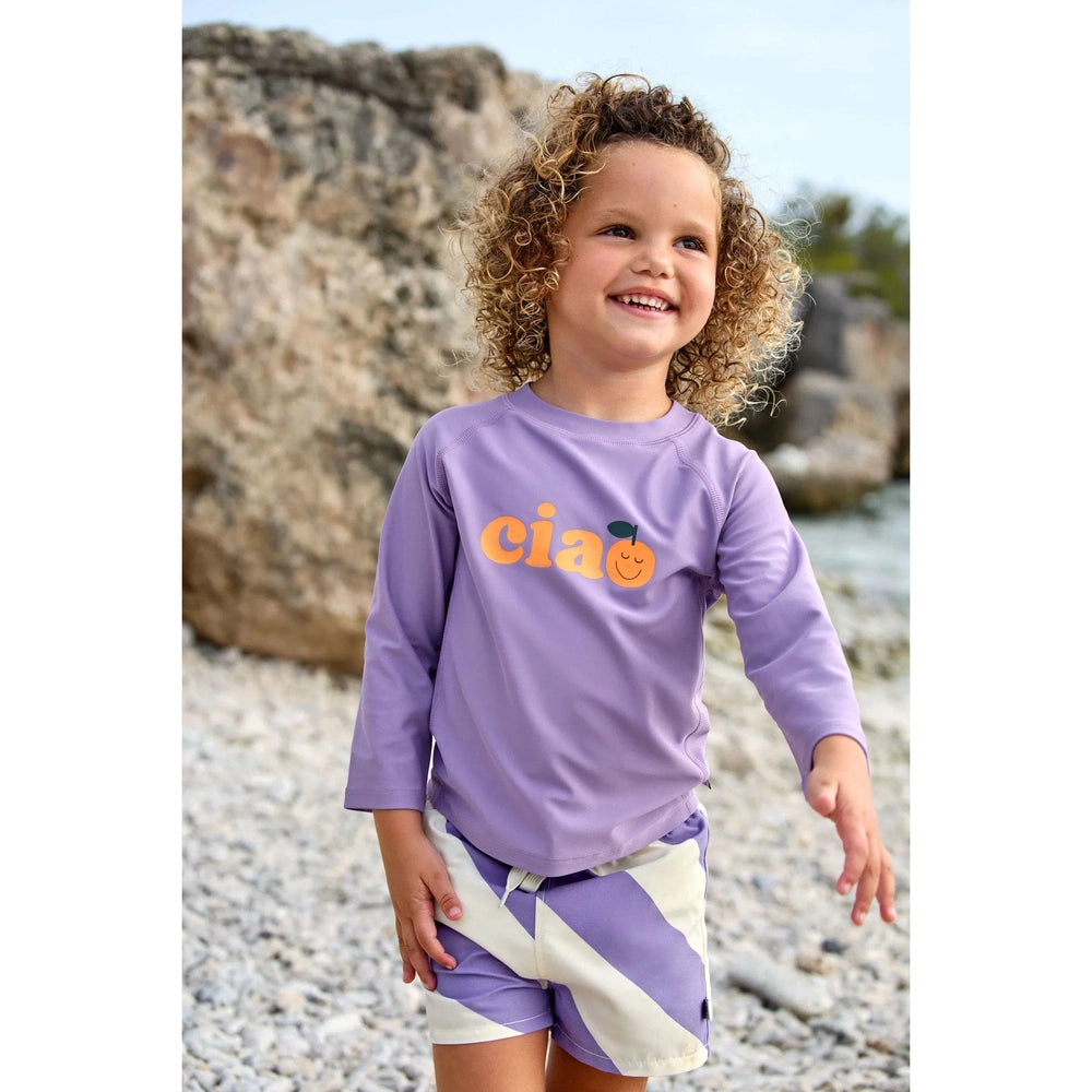 Lässig t-shirt anti-UV à manches longues pour enfants - violet