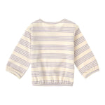 Lässig T-shirt bébé à manches longues - coton biologique à rayures violettes