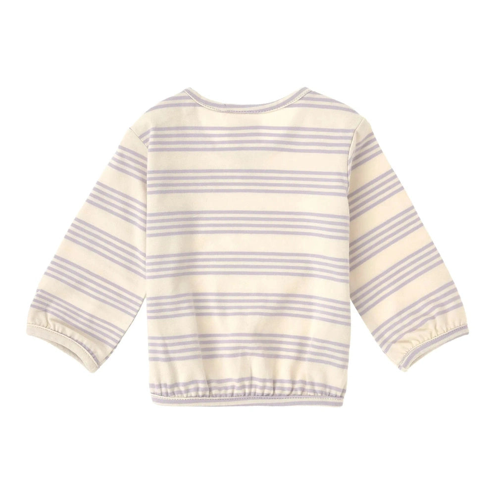 Lässig T-shirt bébé à manches longues - coton biologique à rayures violettes