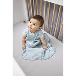 Meyco Baby Gigoteuse d’été unie pour bébé - mousseline prélavée - bleu gris - 0.5 TOG