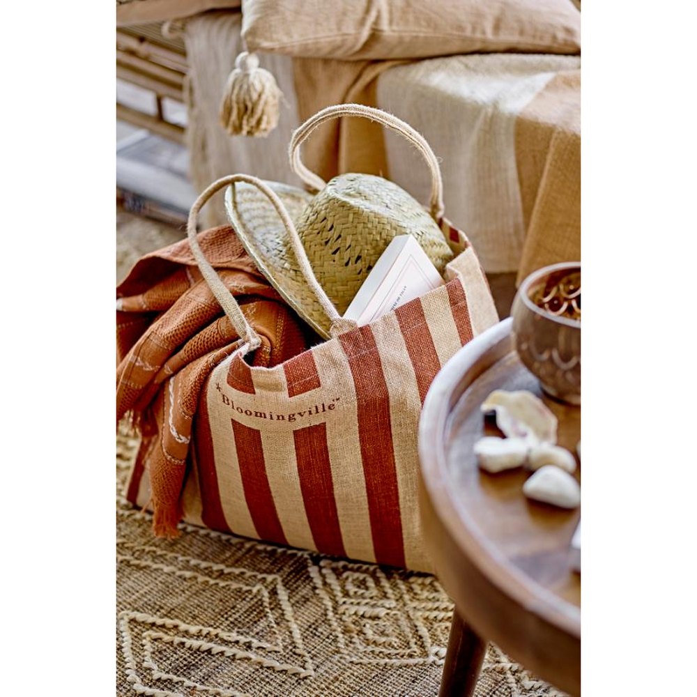 Sac shopping Bergamo Bloomingville en jute - marron