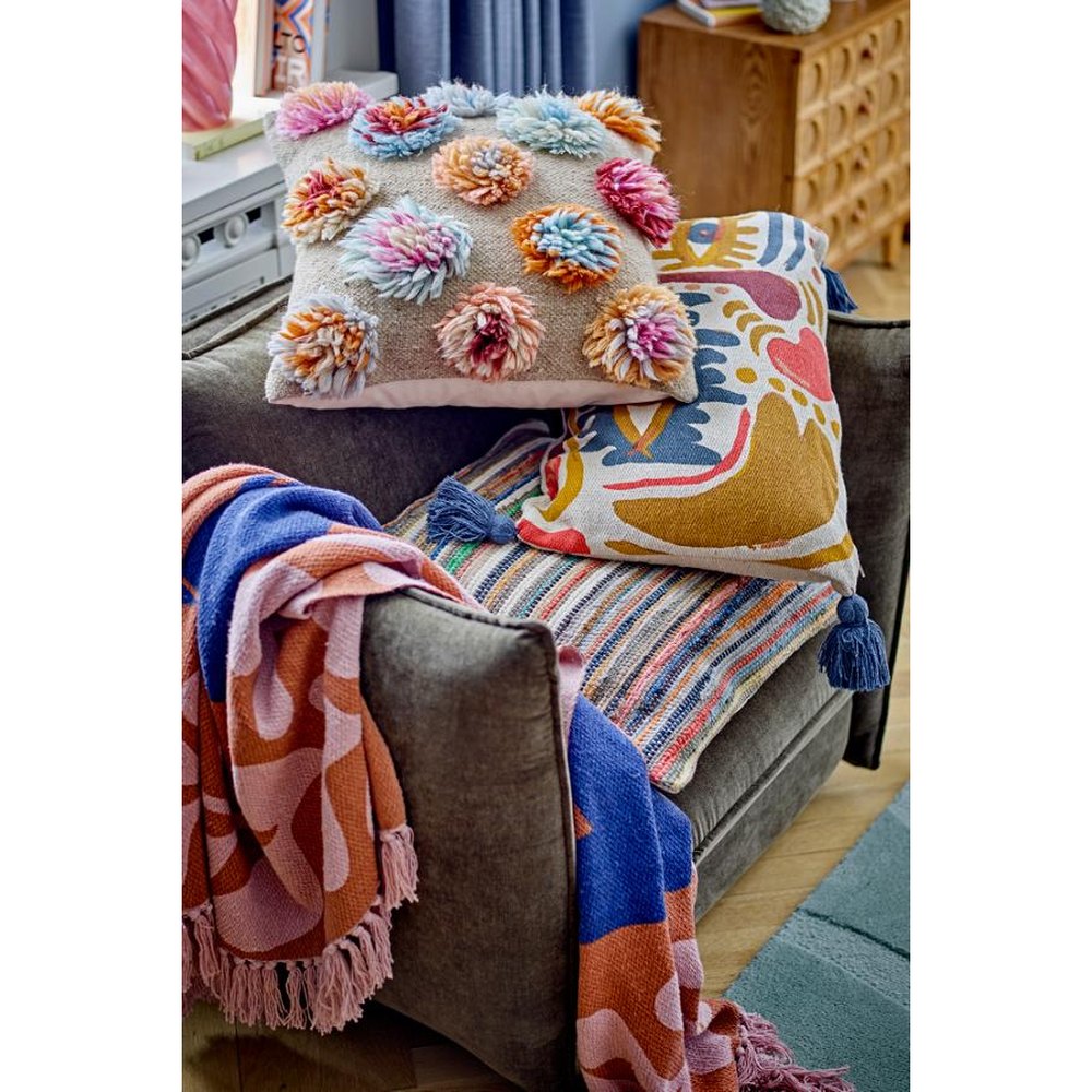Bloomingville Coussin Somma en laine - multicolore