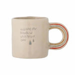 Bloomingville MINI Tasse Cloudy en grès - Naturel avec imprimé
