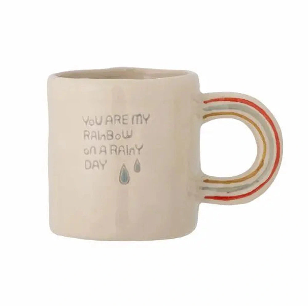Bloomingville MINI Tasse Cloudy en grès - Naturel avec imprimé