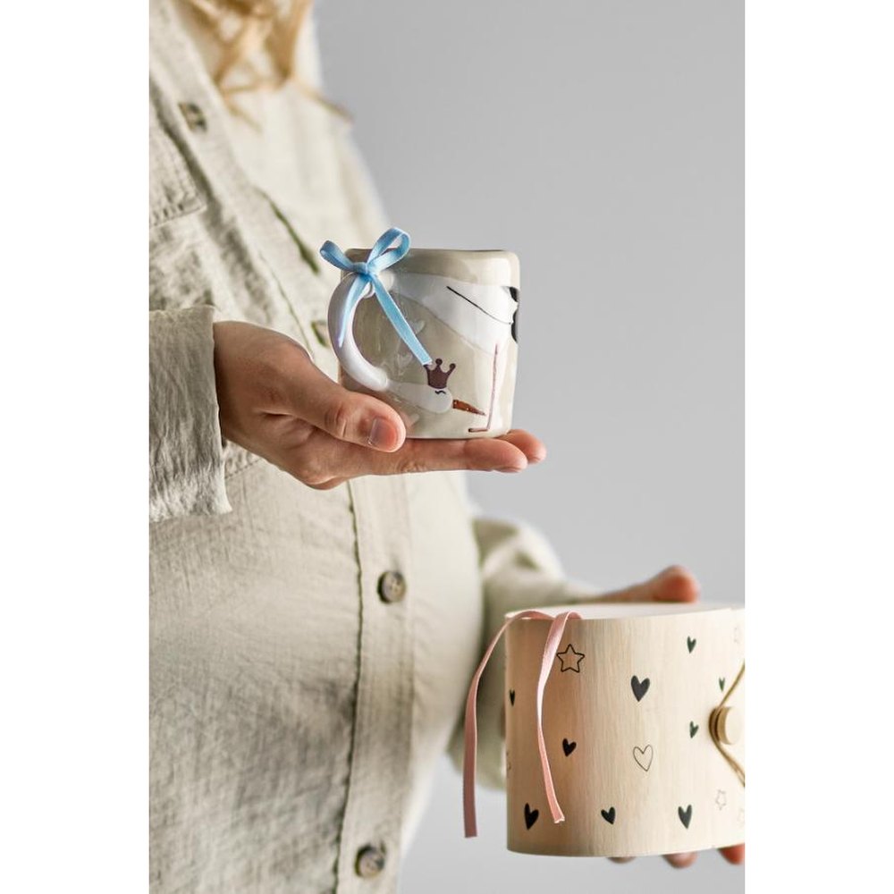 Bloomingville MINI tasse Bambino en grès - motif cigogne