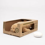 Moonie Peluche - The Humming Seal Organic 2.0 - Cappuccino naturel | Phoque à bruit blanc avec veilleuse