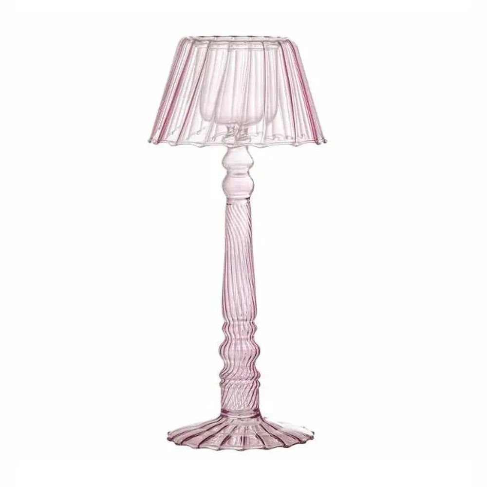 Bougeoir en verre Cisco Bloomingville - rose