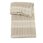 Couverture Meyco pour lit bébé en jacquard hydrophile à rayures sable