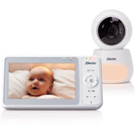 Alecto Babyphone avec caméra - Pro Collection - caméra HD - grand écran 5 pouces - pilotable à distance - extensible jusqu’à 4 caméras - veilleuse - DVM2050 - Blanc