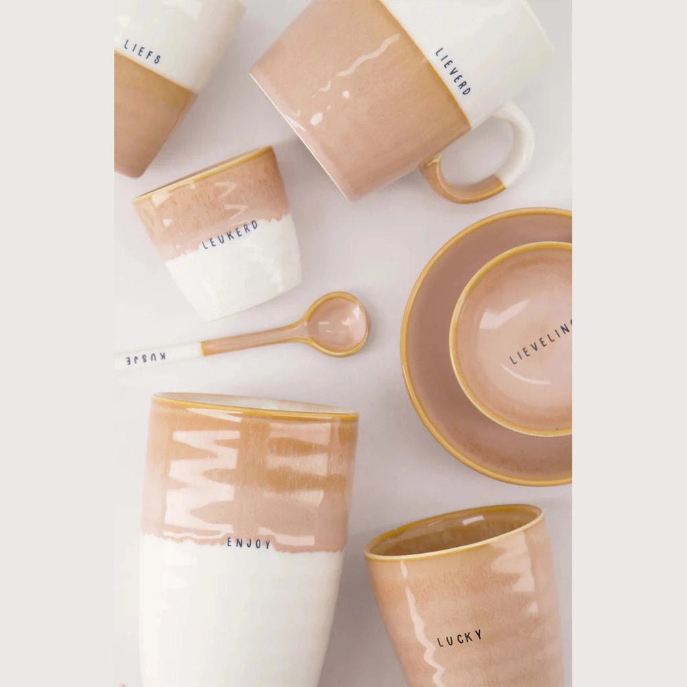 Zusss Tasse à thé Lieverd - Blanc/Rose