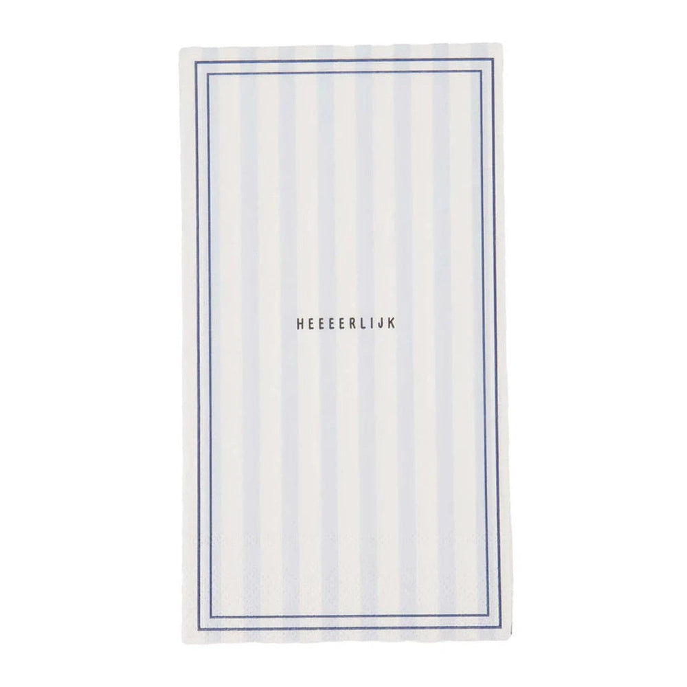 Zusss Serviettes rectangulaires à rayures Heeeerlijk - Blanc/Bleu