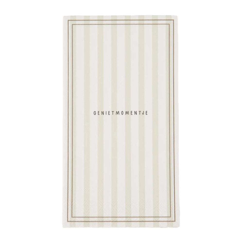 Zusss Serviettes rectangle à rayures pour un moment de plaisir - Blanc/Sable