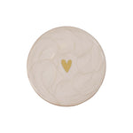 Zusss Dessous de verre cœur nacré - Blanc/Or lot de 4