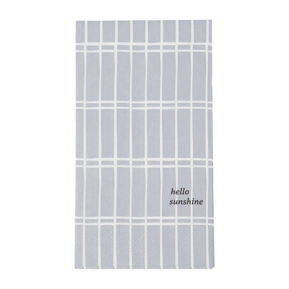 Zusss Serviettes rectangulaires à carreaux Hello Sunshine - gris/blanc