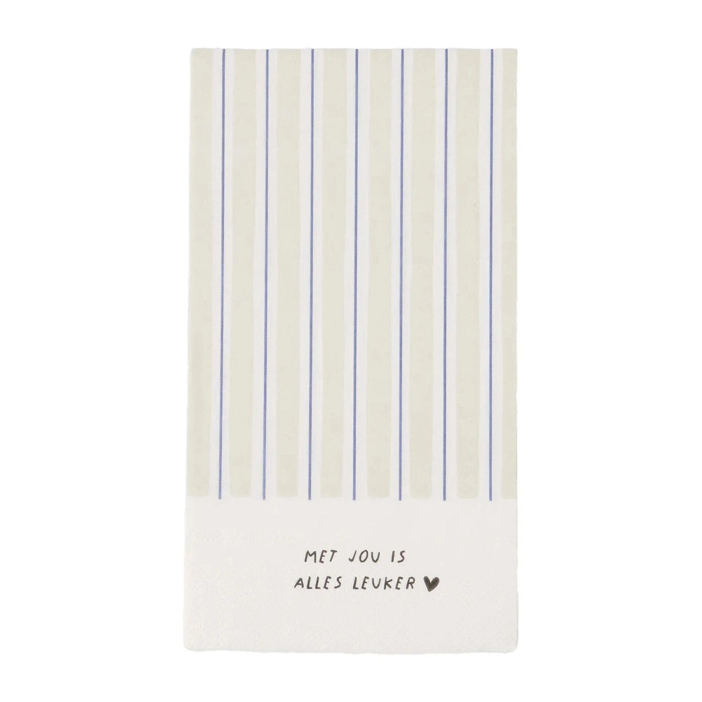 Zusss serviettes rectangulaires avec toi, tout est plus sympa - Sable/Lilas