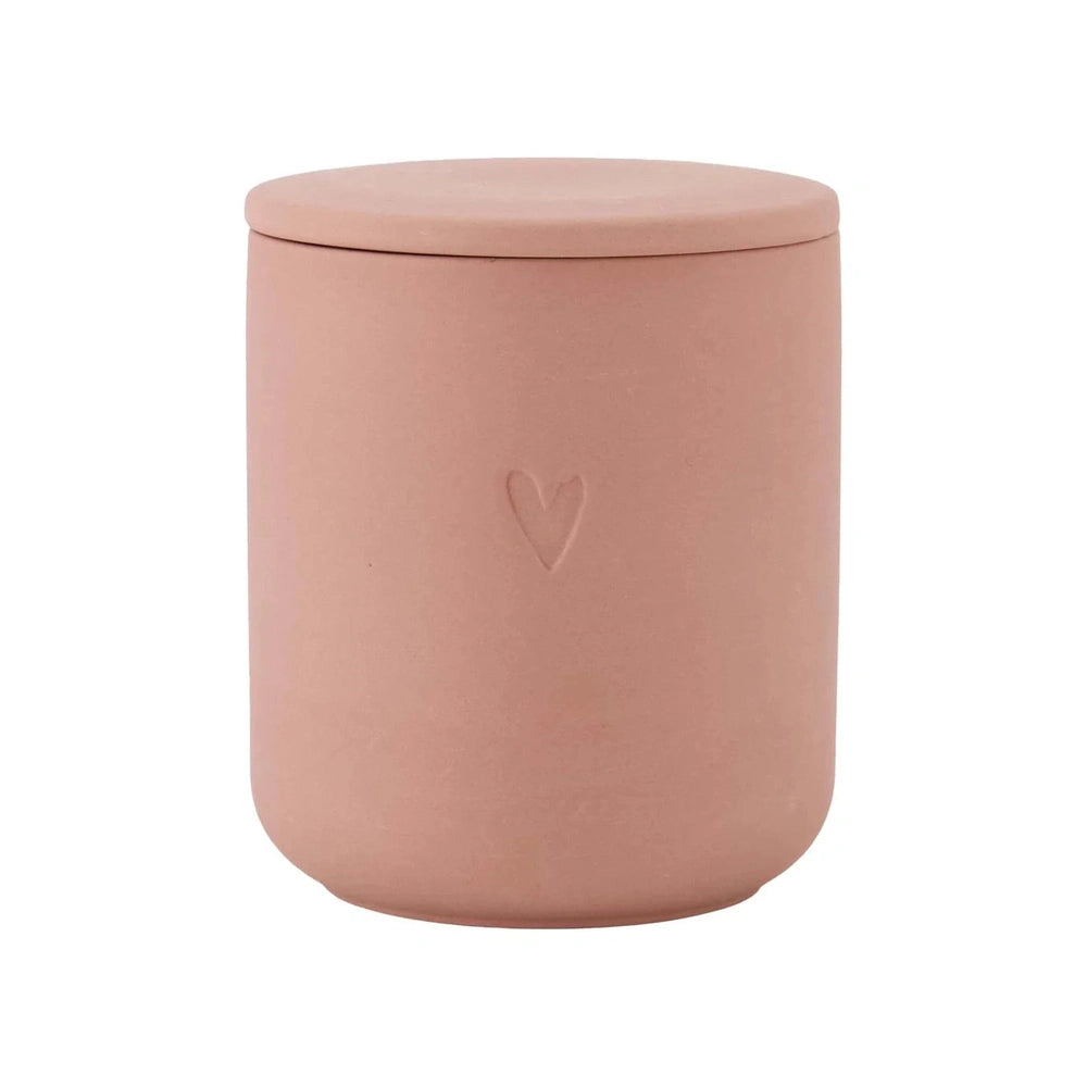 Zusss Bougie parfumée en céramique cœur - rose foncé