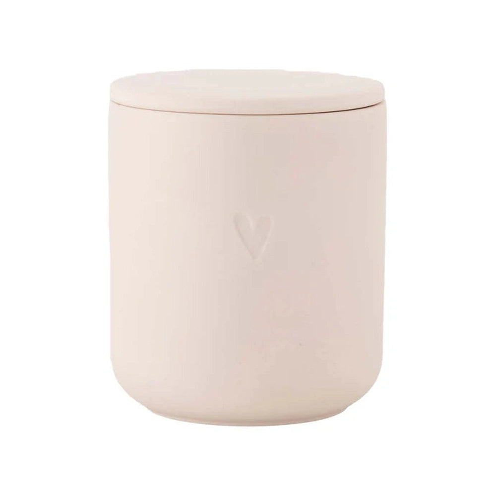 Bougie parfumée en céramique en forme de cœur - rose clair