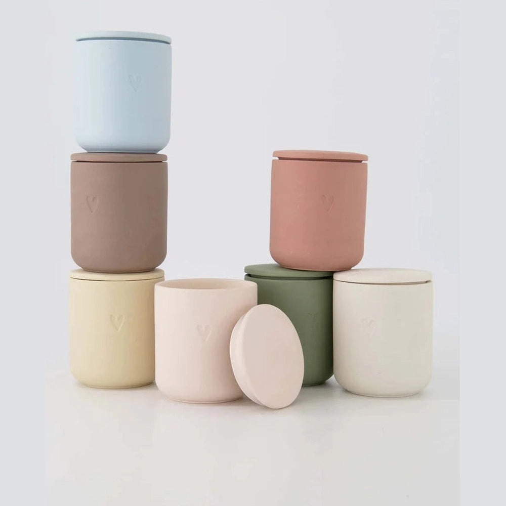Zusss Bougie parfumée en céramique cœur - rose clair